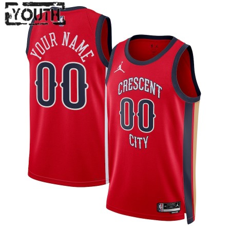 Dres New Orleans Pelicans Prilagođeni Jordan 2023-24 Statement Edition Crvena Swingman - Dječji